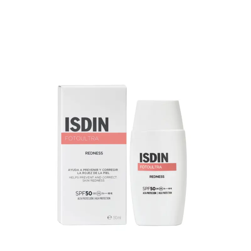 ISDIN FotoUltra Redness SPF50 50ML - Protetor solar para a pele sensível propensa a vermelhidões e prurido