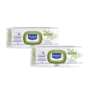 Mustela Bebé Duo Toalhetes de limpeza com azeite 2 x 50 Unidade(s) com Preço especial