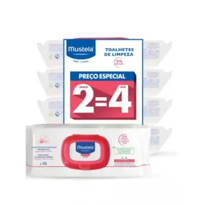 Mustela Bebé Muda da fralda Toalhetes de limpeza perfumados 4 x 70 Unidade(s) 2=4